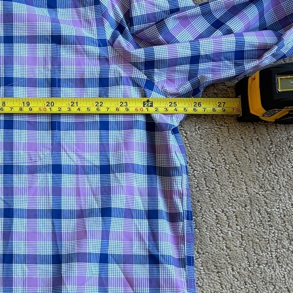 Jos. A. Bank Traveler Purple/Blue Plaid Long Sleeve Button Down Shirt Slim XXL - Picture 9 of 11